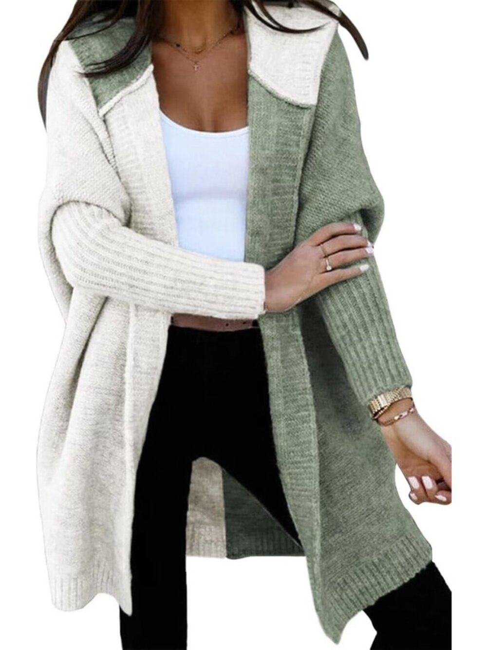 Cozy Hooded Knit Cardigan Sweater for Women - Stylish Fall Layering Essential